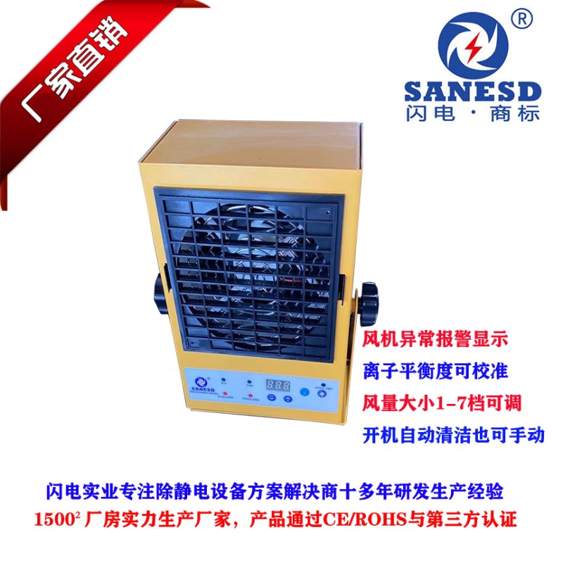 SANESD-01FS自动清洁数显报警式离子风机